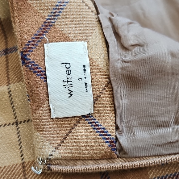 Wilfred Classic A-Line Lenzing Wool Blend Plaid Check Academia Mini Skirt, 0 - Picture 7 of 12